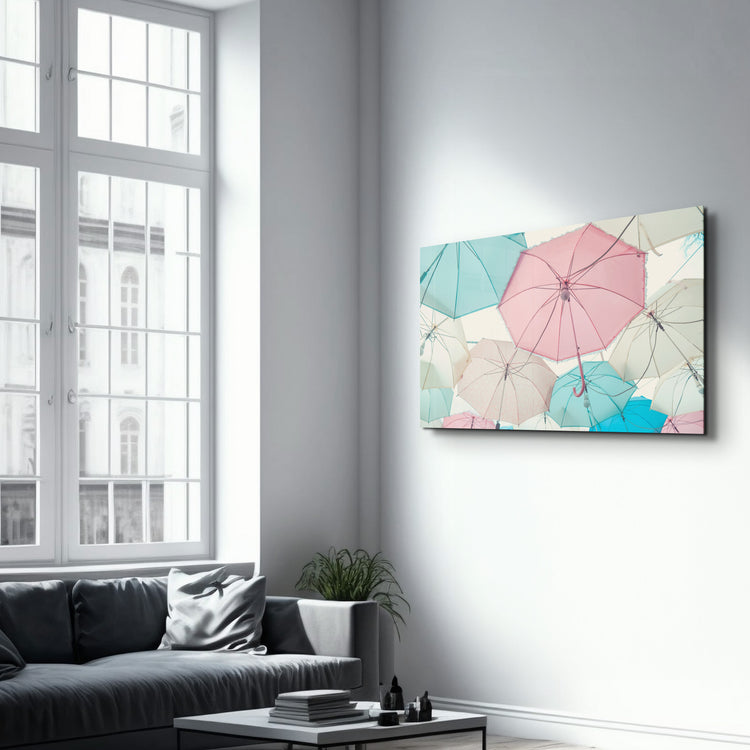 ・"Umbrellas"・Glass Wall Art - ArtDesigna Glass Printing Wall Art