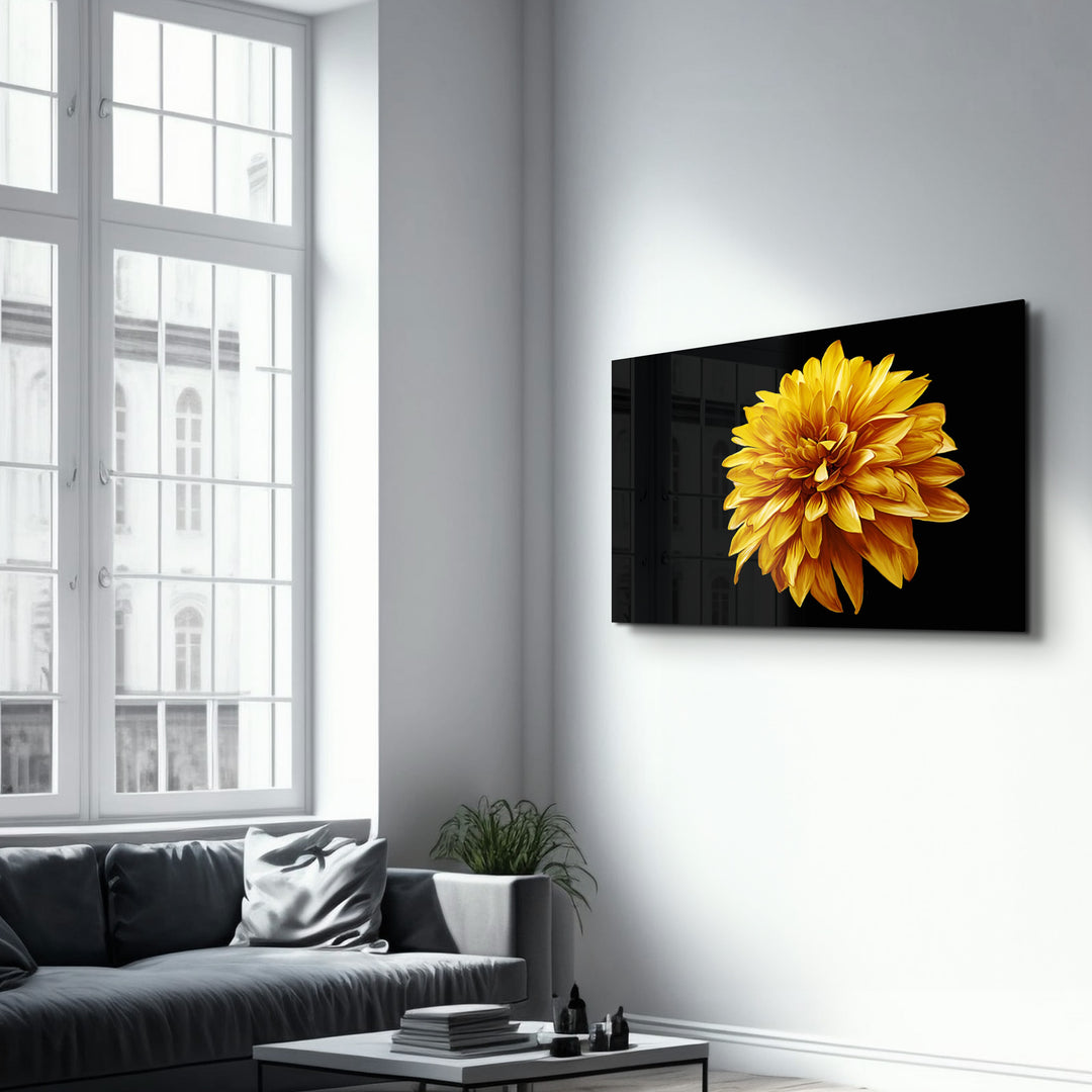 ・"Yellow Flower"・Glass Wall Art - ArtDesigna Glass Printing Wall Art
