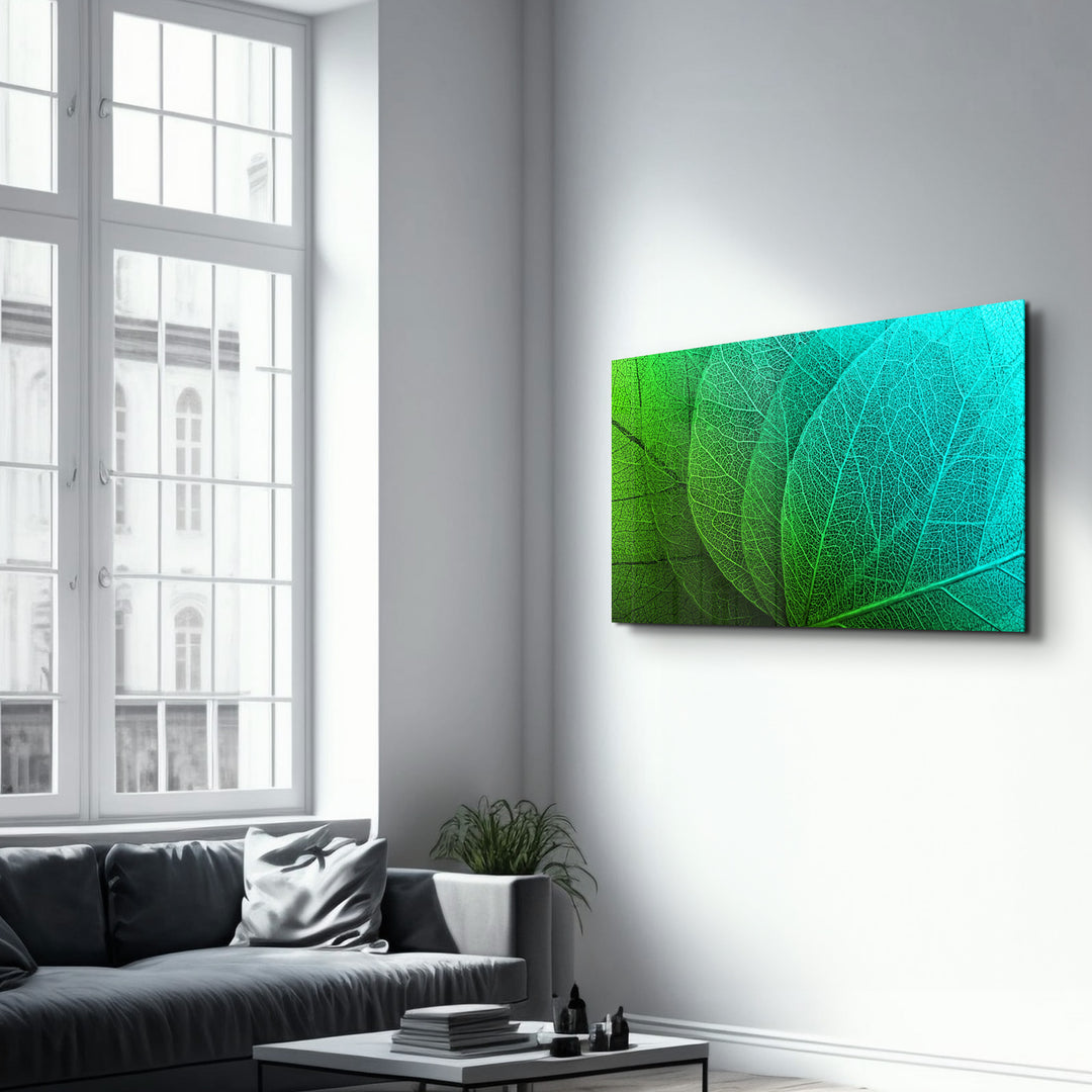 ・"Green Leaf 2"・Glass Wall Art - ArtDesigna Glass Printing Wall Art