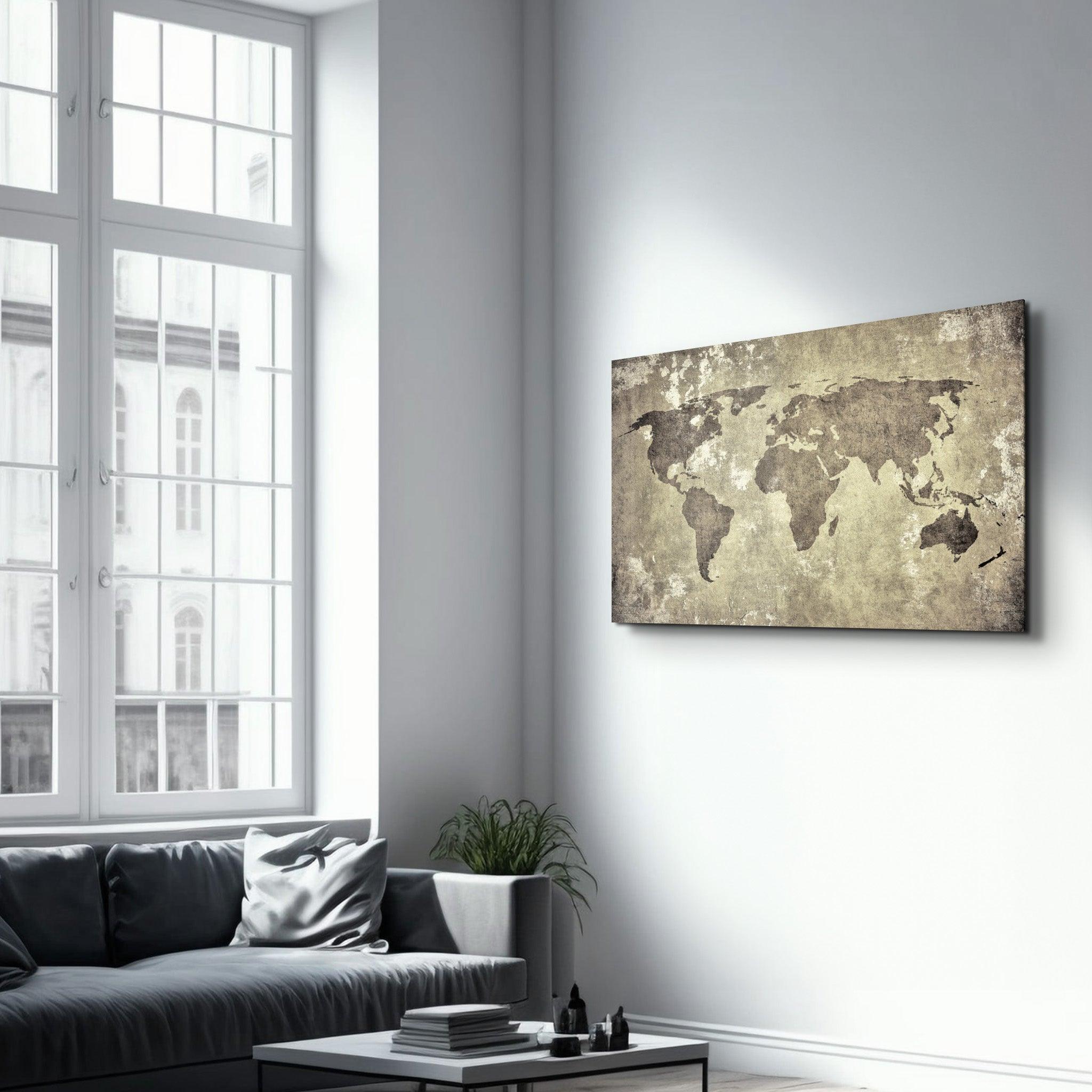 World Map | Glass Wall Art - ArtDesigna Glass Printing Wall Art