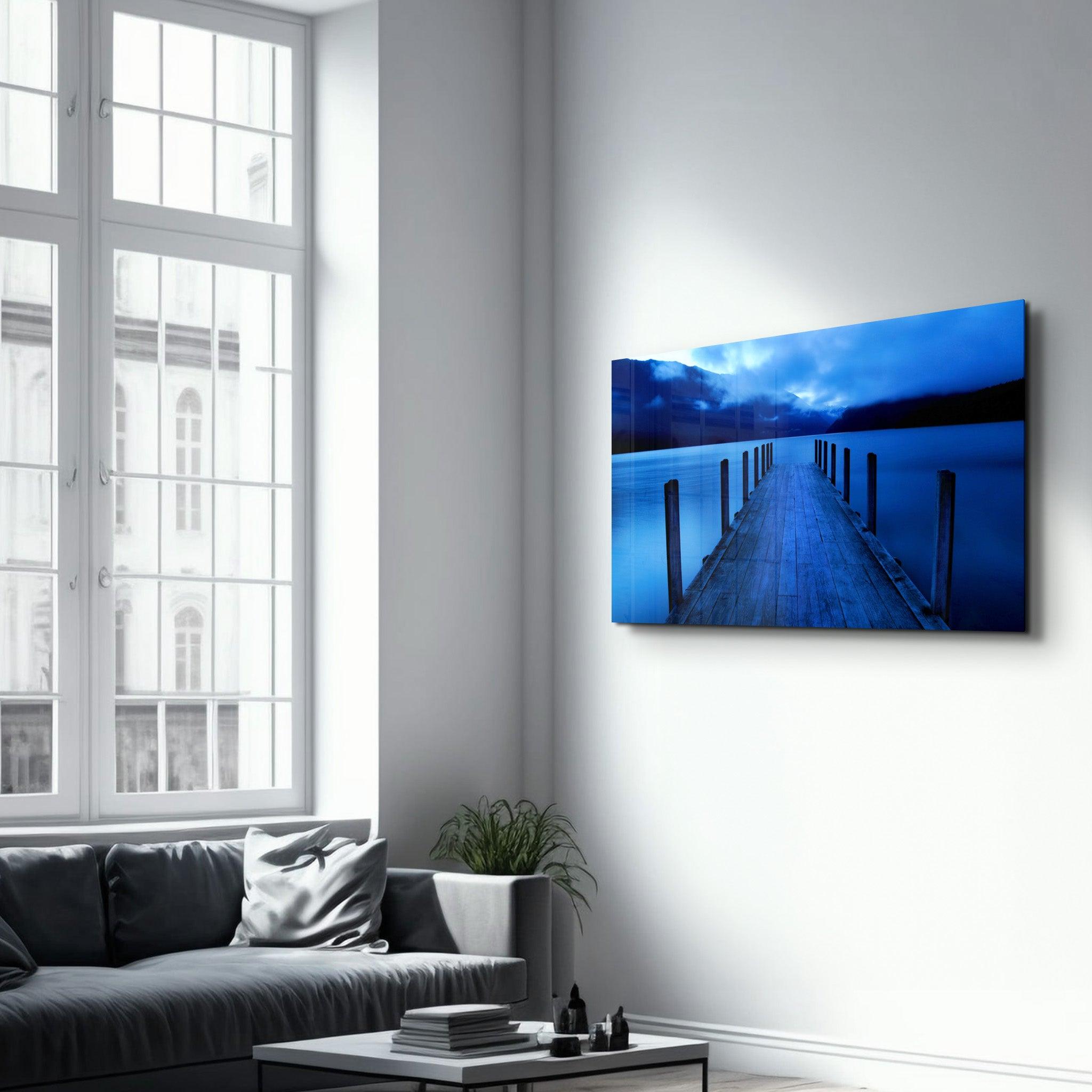 Blue Dock | Glass Wall Art - ArtDesigna Glass Printing Wall Art