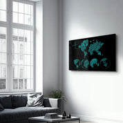 World Map Green | Glass Wall Art - ArtDesigna Glass Printing Wall Art