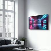 Neon Corridor | Glass Wall Art - ArtDesigna Glass Printing Wall Art