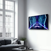 Neon Spacecraft | Glass Wall Art - ArtDesigna Glass Printing Wall Art