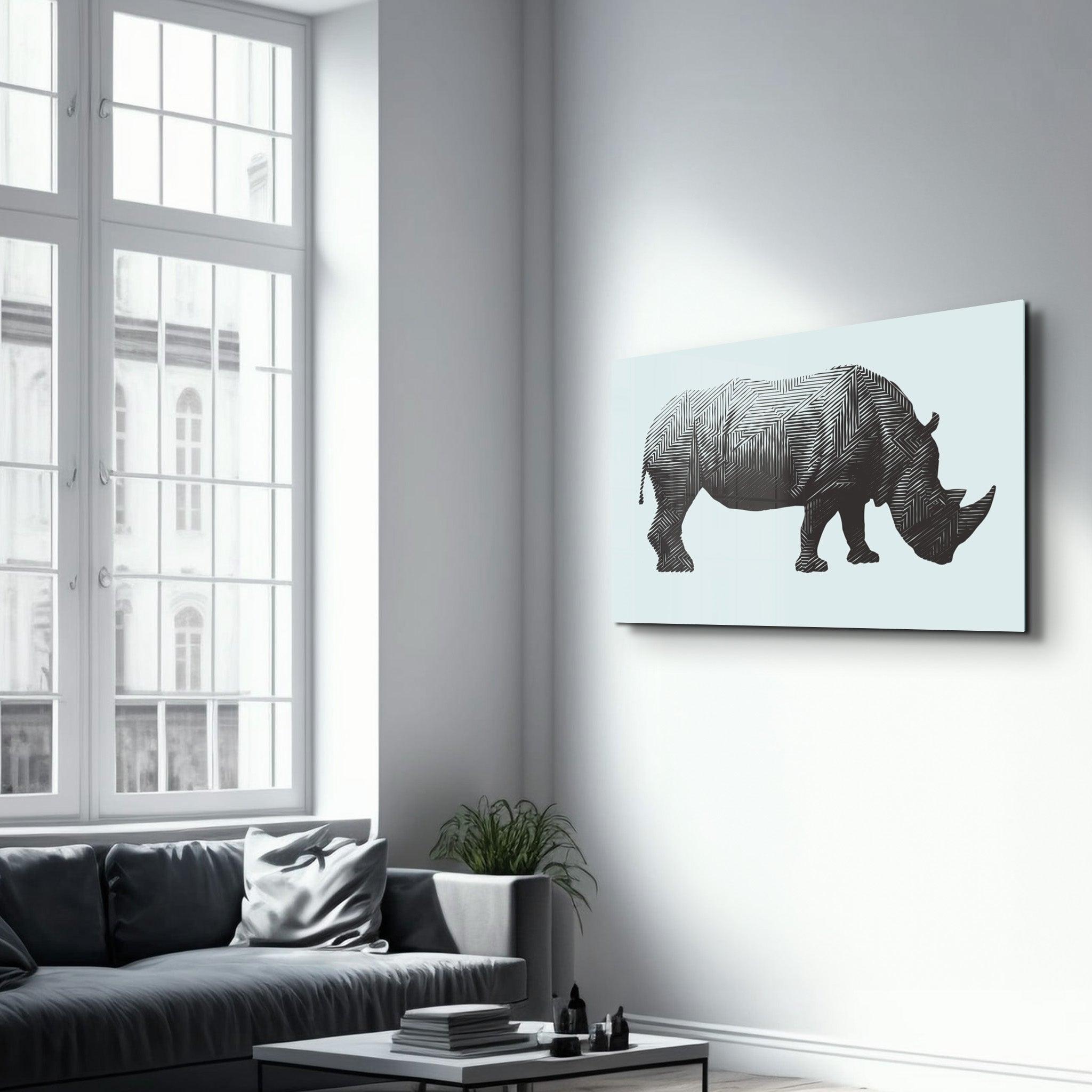 Rhino | Glass Wall Art - ArtDesigna Glass Printing Wall Art