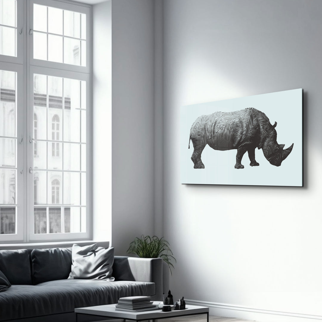 ・"Rhino"・Glass Wall Art - ArtDesigna Glass Printing Wall Art