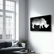 Rhino Black | Glass Wall Art - ArtDesigna Glass Printing Wall Art