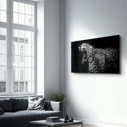 Leopard Yawn | Glass Wall Art - ArtDesigna Glass Printing Wall Art