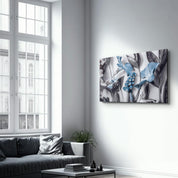 Pastel Blue Flower | Glass Wall Art - ArtDesigna Glass Printing Wall Art