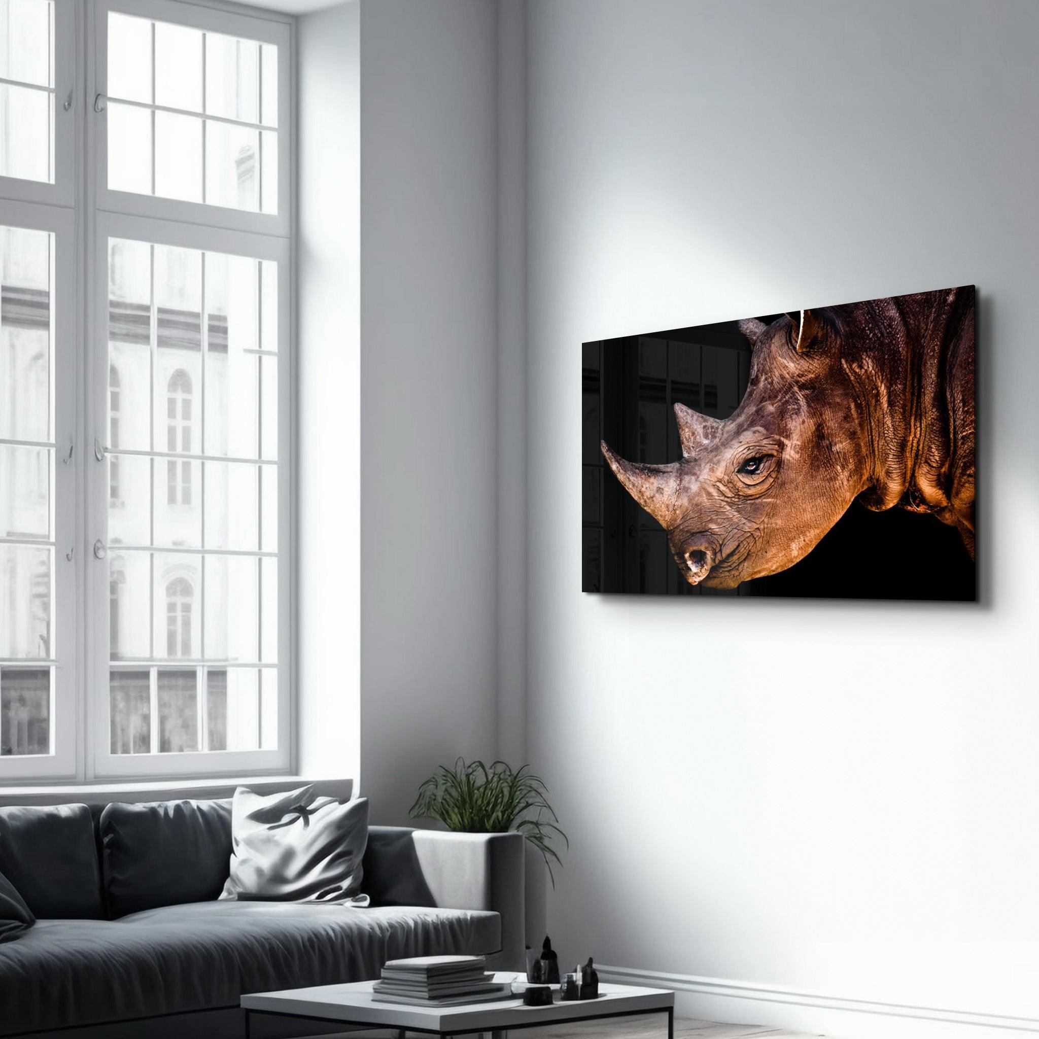 Rhino V3 | Glass Wall Art - ArtDesigna Glass Printing Wall Art