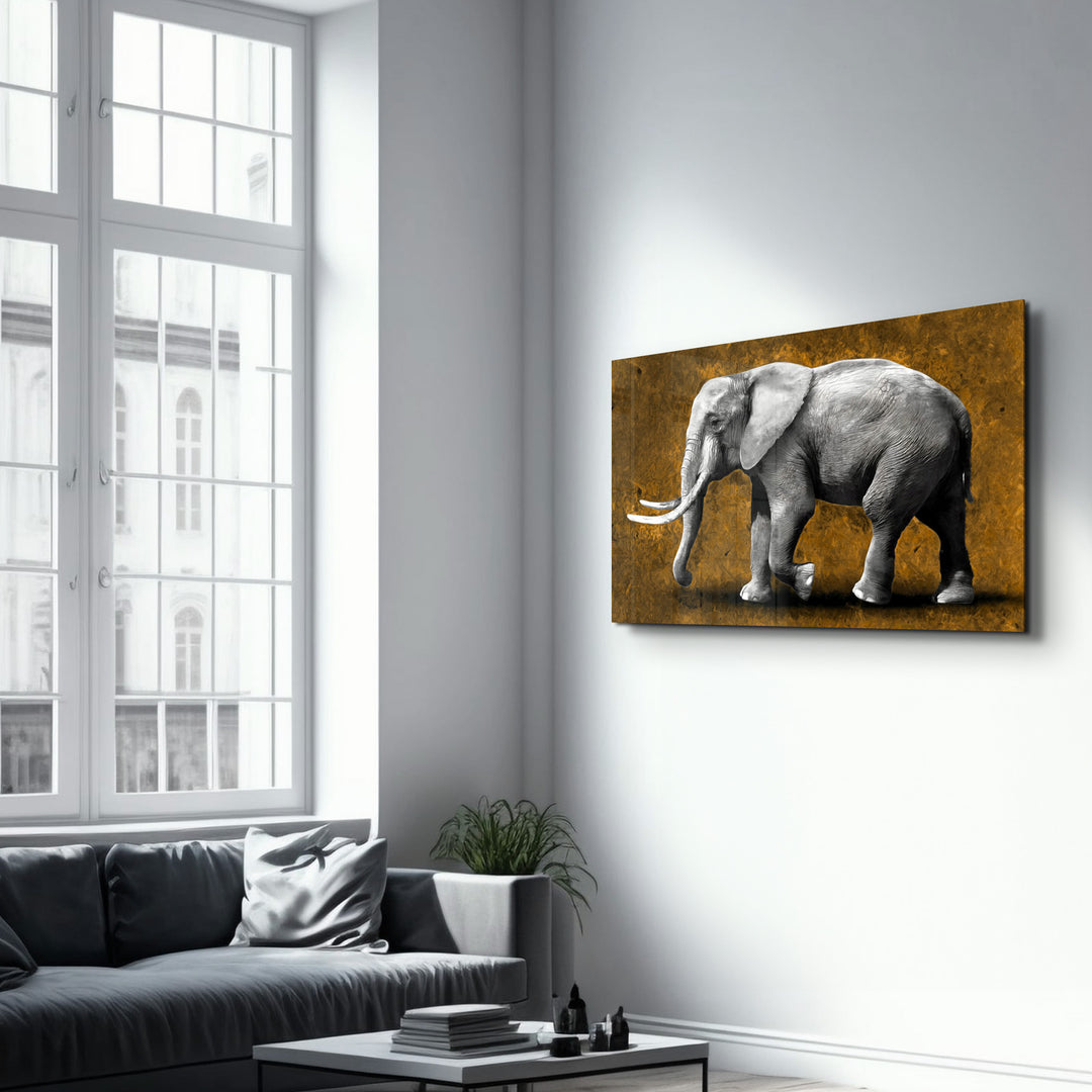 ・"Elephant Brown"・Glass Wall Art - ArtDesigna Glass Printing Wall Art