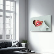 Red Lips | Designer's Collection Glass Wall Art - ArtDesigna Glass Printing Wall Art