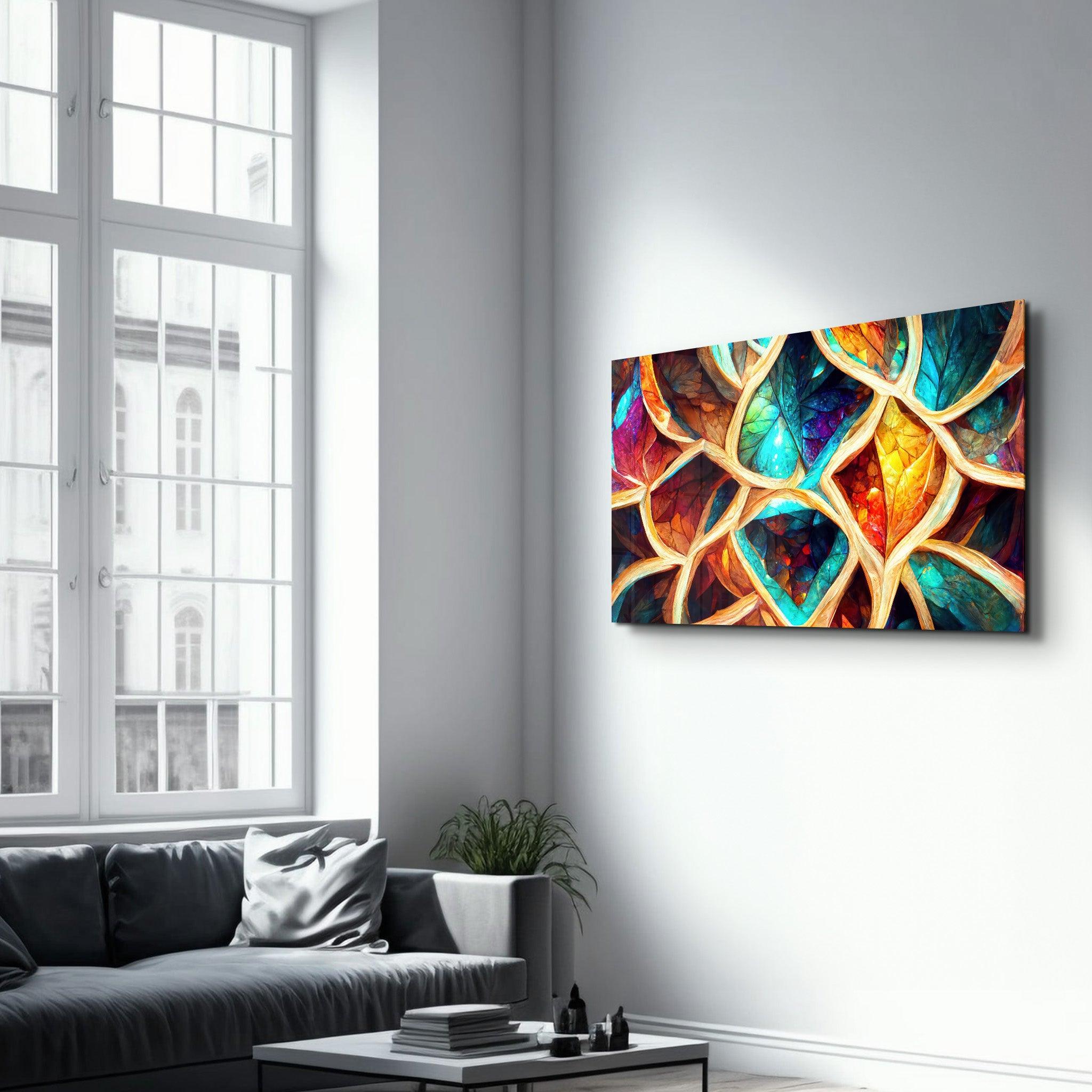 Cosmic Leaves | Glass Wall Art - ArtDesigna Glass Printing Wall Art
