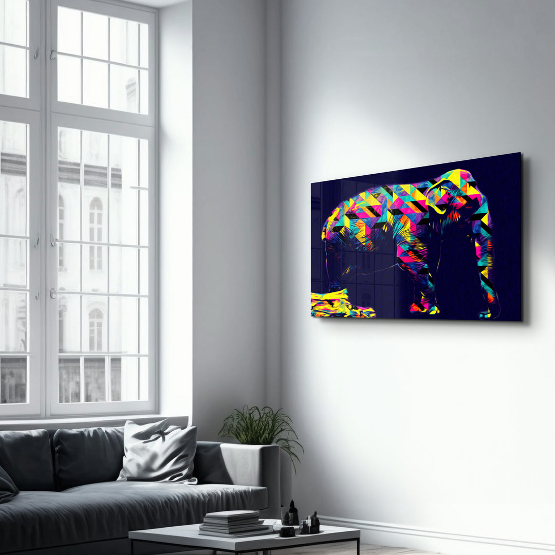 ・"Colormix Elephant"・Glass Wall Art - ArtDesigna Glass Printing Wall Art