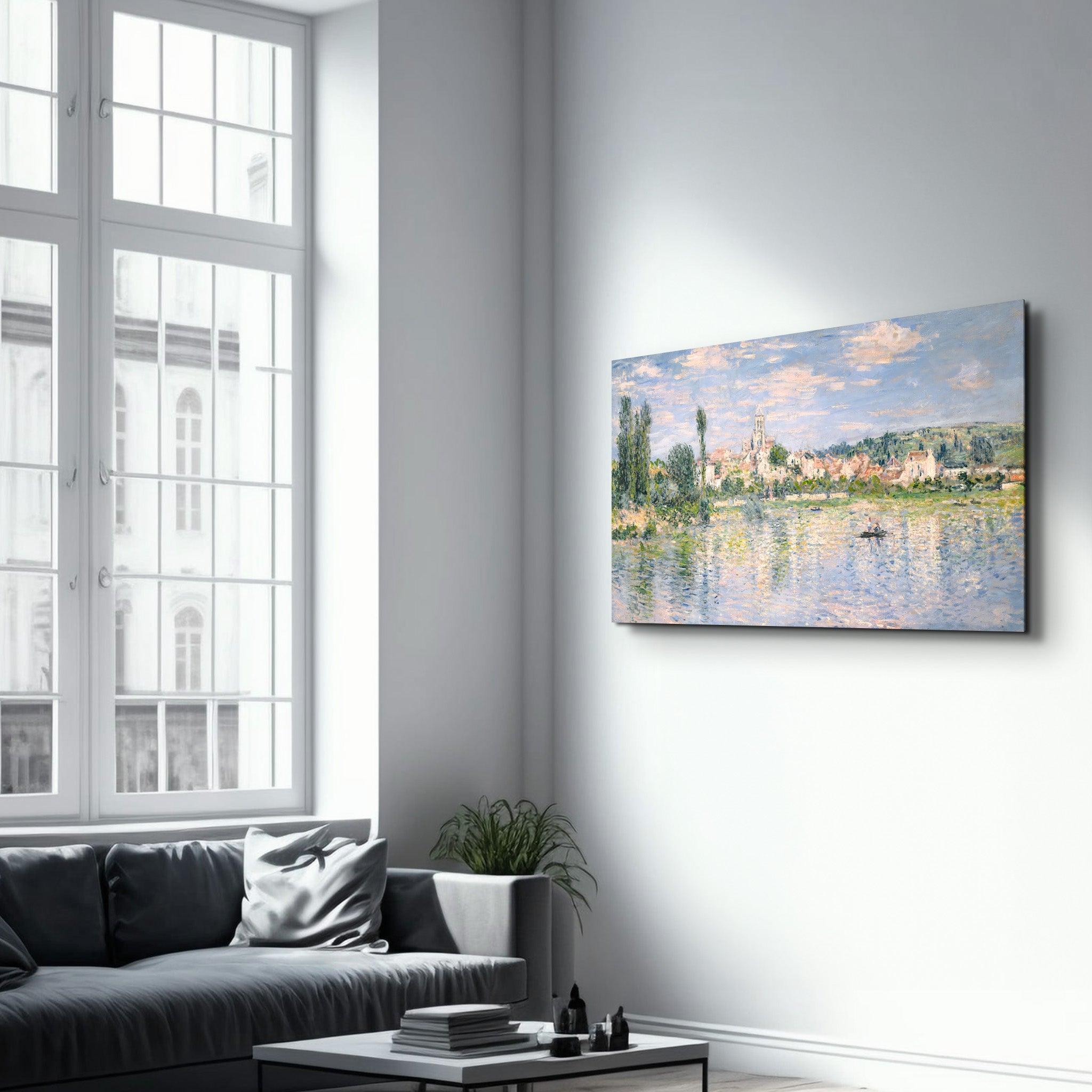 Vétheuil in Summer (1880) by Claude Monet | Glass Wall Art - ArtDesigna Glass Printing Wall Art