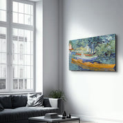 Vincent van Gogh's Bank of the Oise at Auvers (1890) | Glass Wall Art - ArtDesigna Glass Printing Wall Art