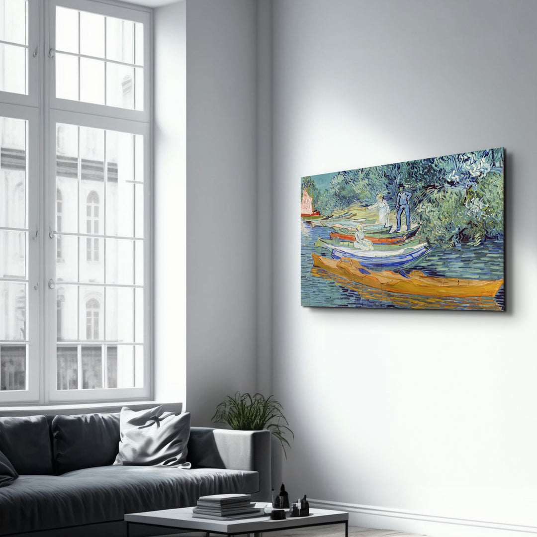 ・"Vincent van Gogh's Bank of the Oise at Auvers (1890)"・Glass Wall Art - ArtDesigna Glass Printing Wall Art