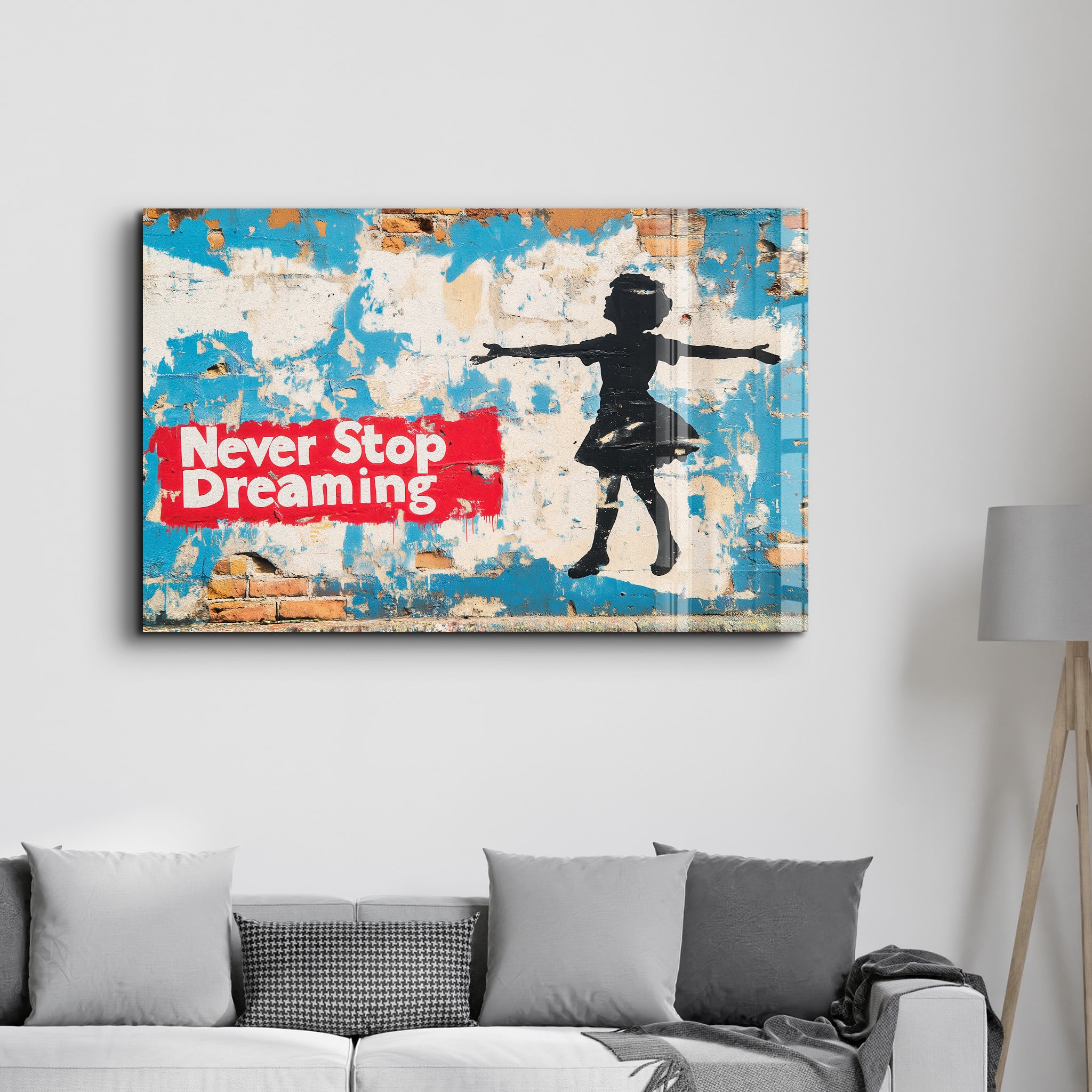 Never Stop Dreaming - Glass Wall Art