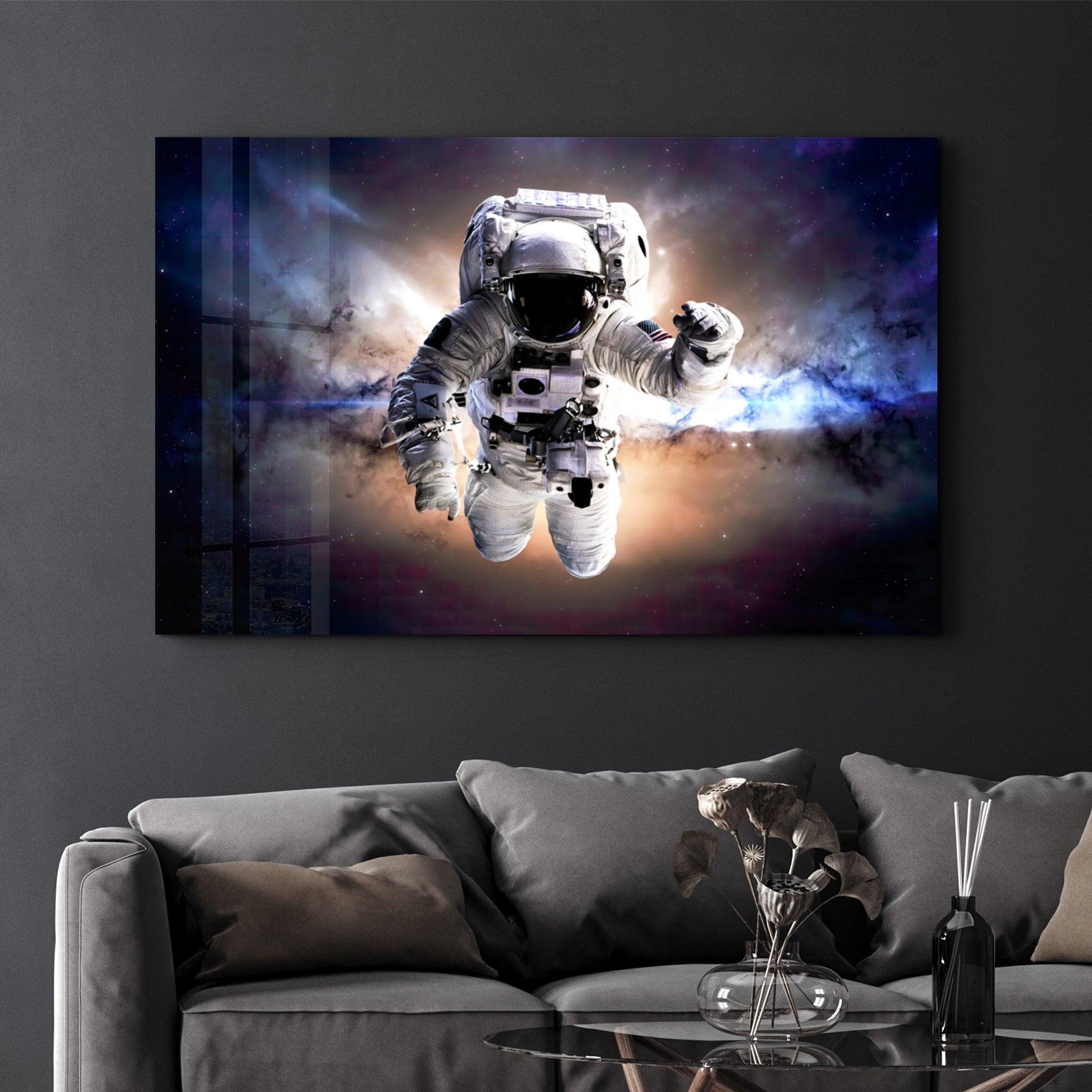 Astronaut In the Space | Glass Wall Art - ArtDesigna Glass Printing Wall Art