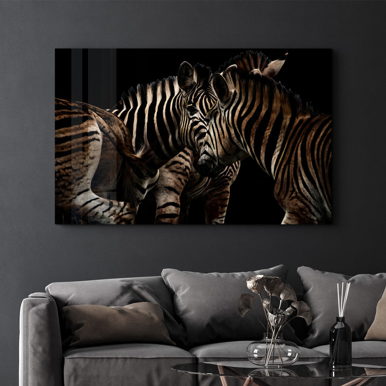 ・"Zebra Family"・Glass Wall Art - ArtDesigna Glass Printing Wall Art