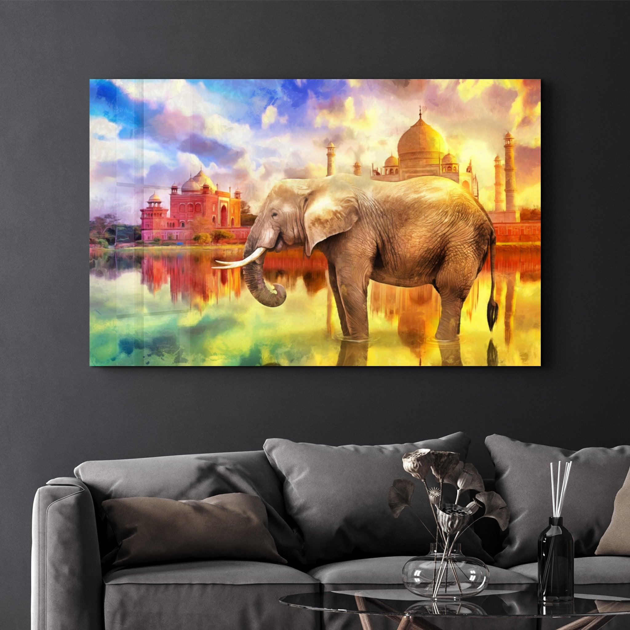 Abstract Elephant | Glass Wall Art - ArtDesigna Glass Printing Wall Art