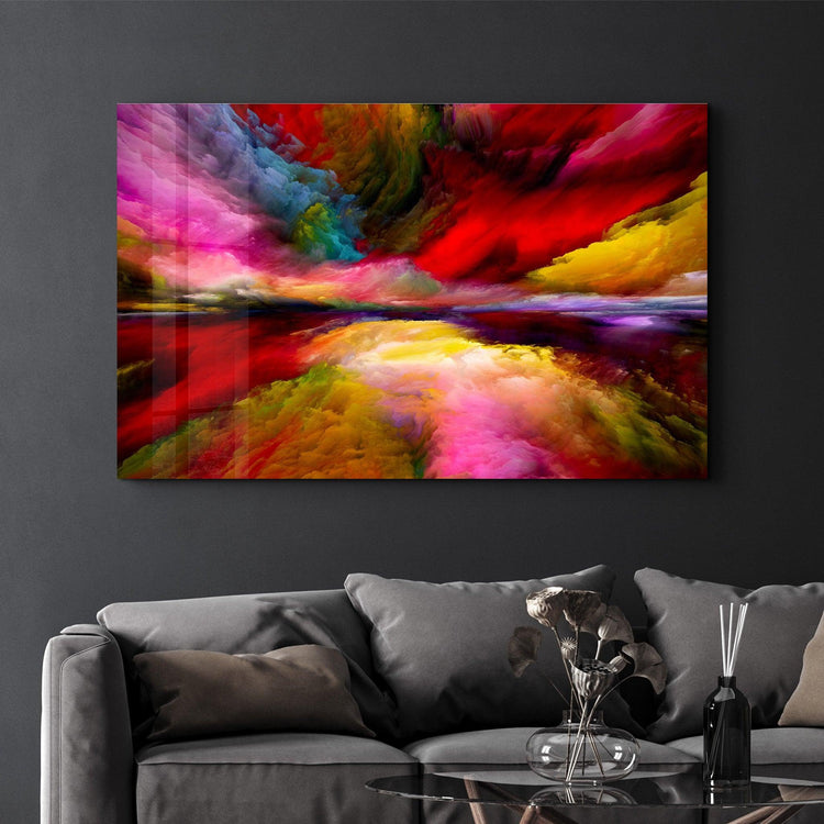 ・"Abstract Colorful Clouds"・Glass Wall Art - ArtDesigna Glass Printing Wall Art