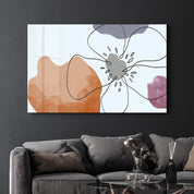 Abstract Shapes and Flower | Glass Wall Art - ArtDesigna Glass Printing Wall Art