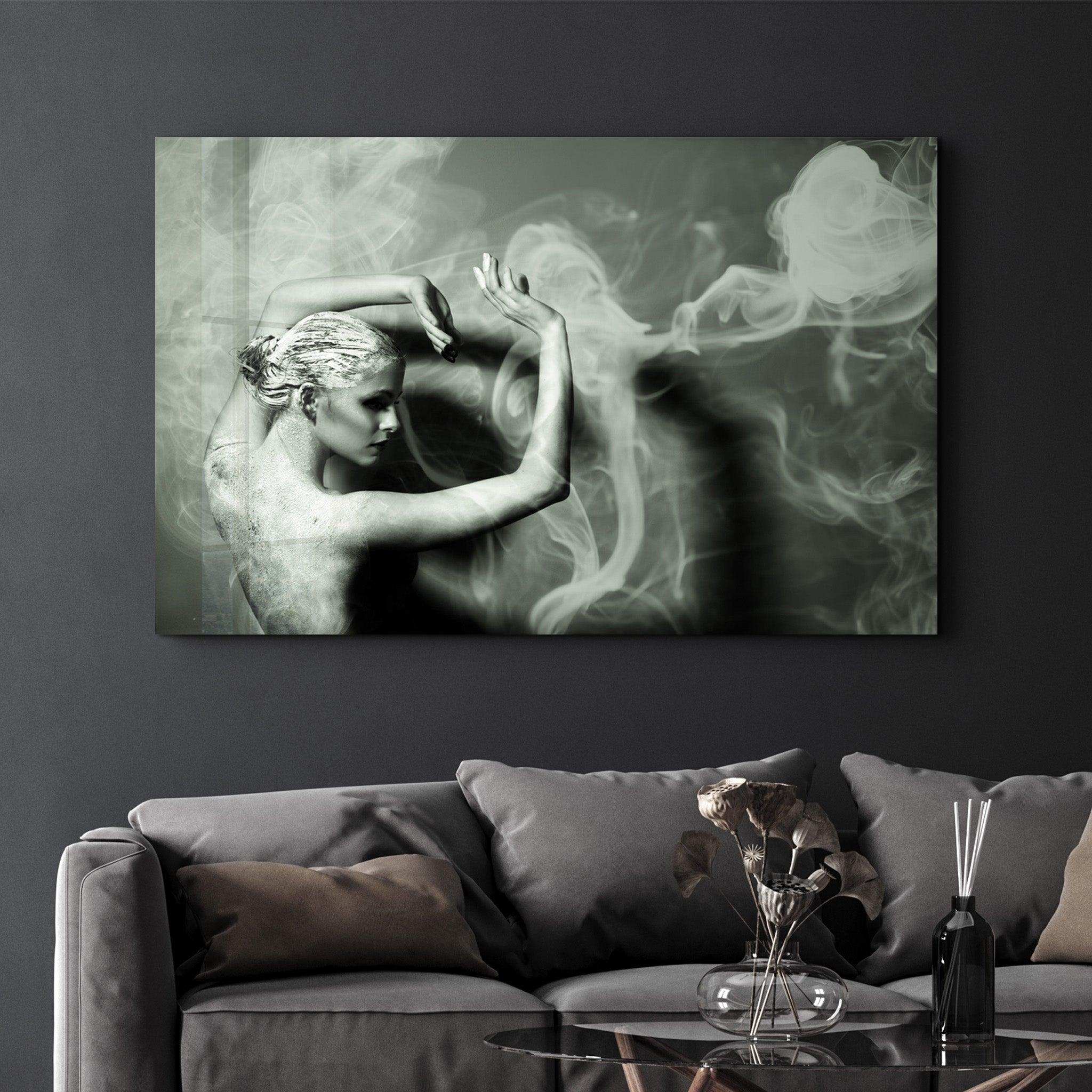 Dancing With Smoke | Glass Wall Art - ArtDesigna Glass Printing Wall Art