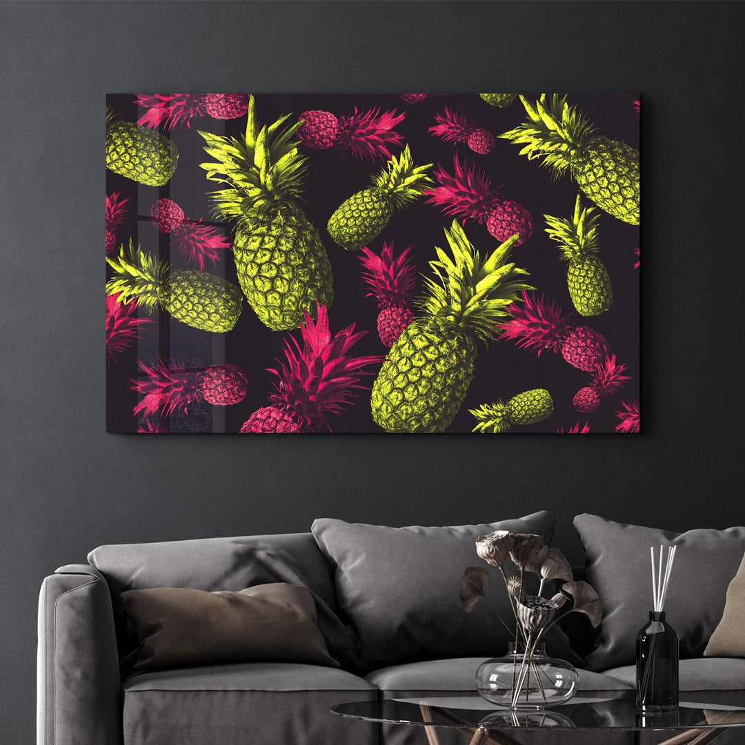 ・"The Pineapples"・Glass Wall Art - ArtDesigna Glass Printing Wall Art