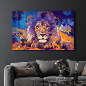 The Lion In Colors | Glass Wall Art - ArtDesigna Glass Printing Wall Art