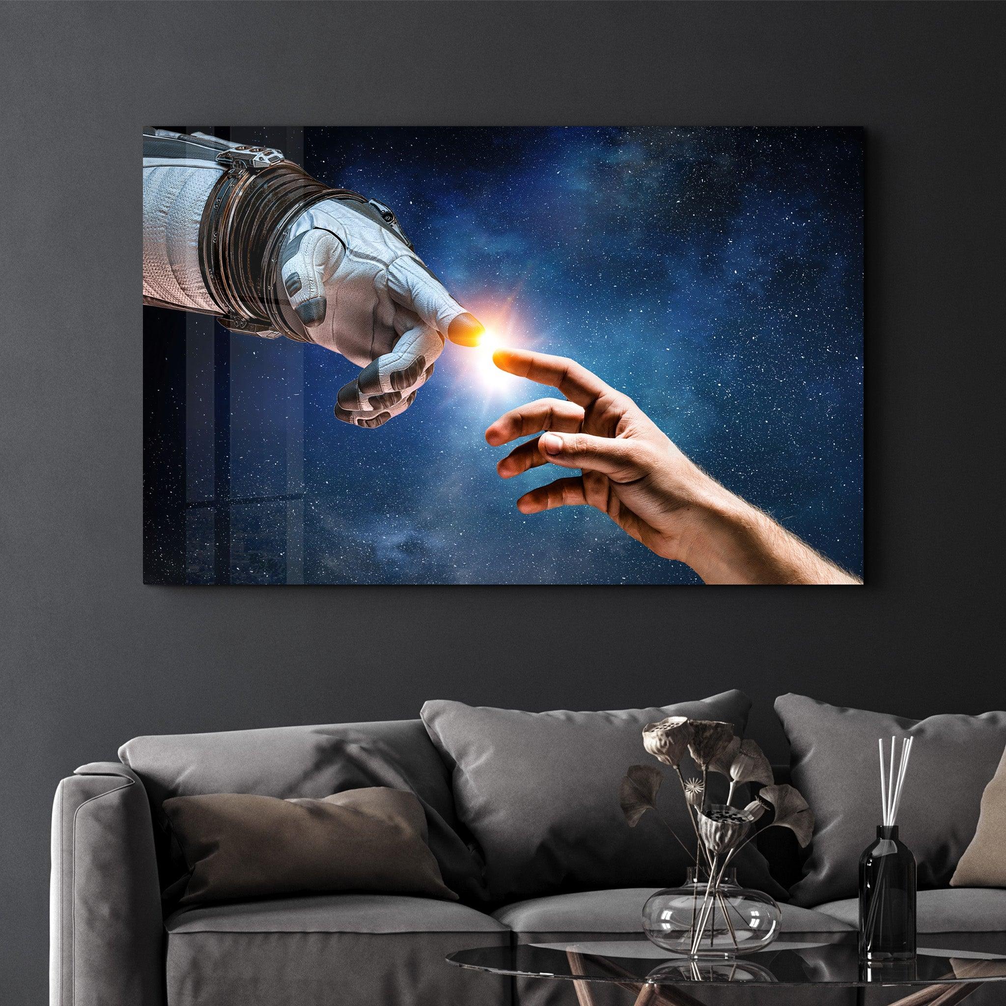 Astronaut Creation | Glass Wall Art - ArtDesigna Glass Printing Wall Art