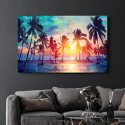 Eternal Paradise Sunset Dreams | Glass Wall Art - Artdesigna