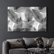Black - White Leaves | Glass Wall Art - ArtDesigna Glass Printing Wall Art