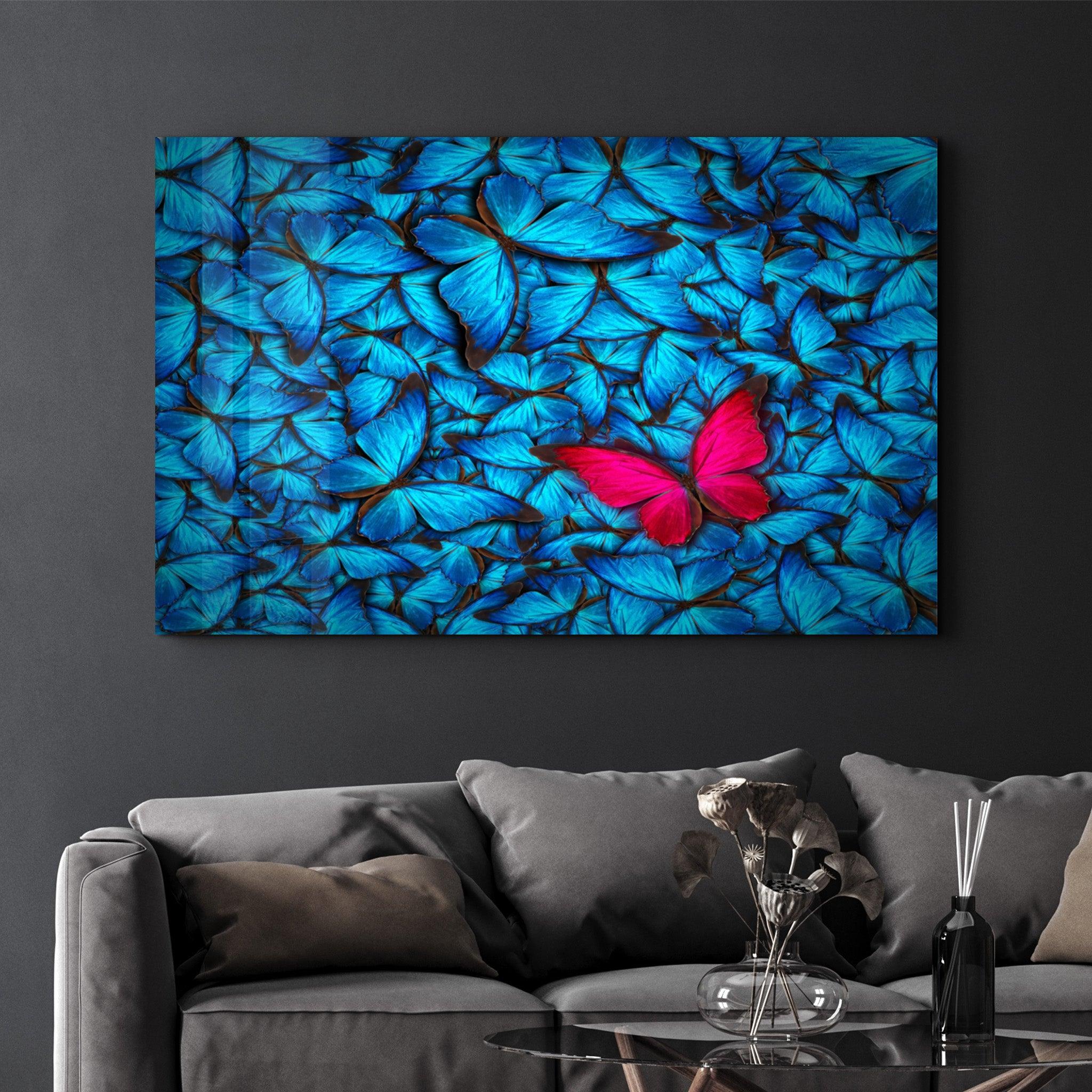 A Standout Among the Blue | Glass Wall Art - Artdesigna