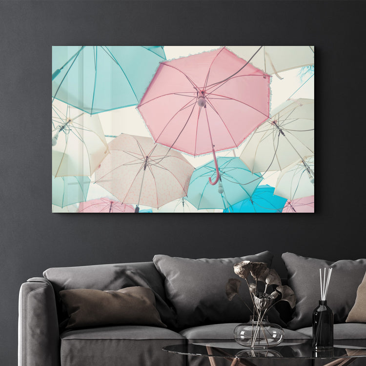 ・"Umbrellas"・Glass Wall Art - ArtDesigna Glass Printing Wall Art