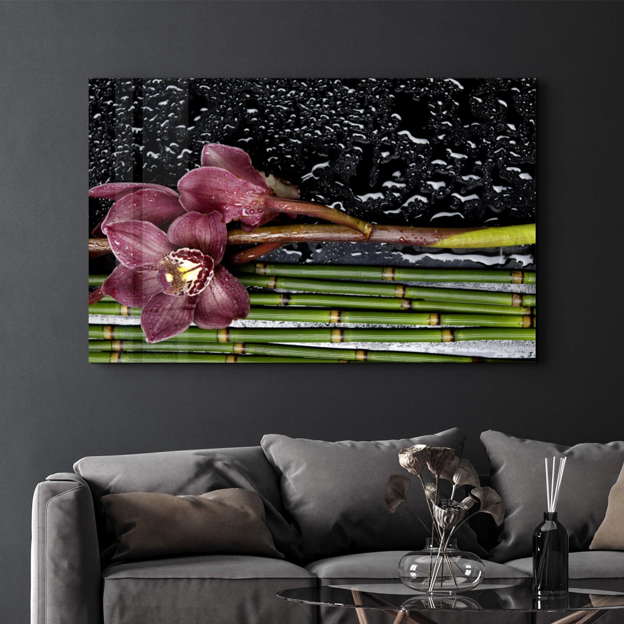 Wet Orchid | Glass Wall Art - ArtDesigna Glass Printing Wall Art