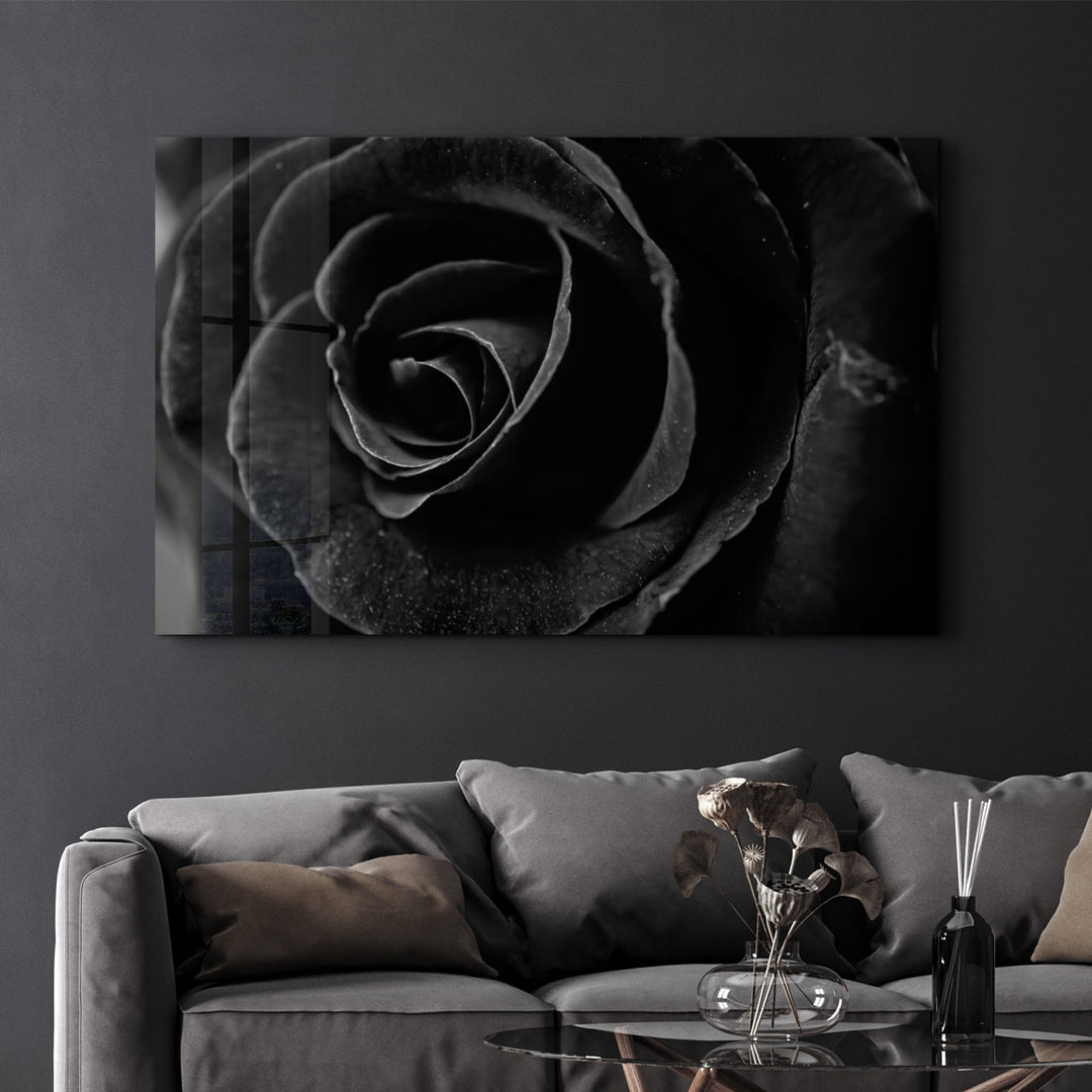 ・"Black Rose"・Glass Wall Art - ArtDesigna Glass Printing Wall Art