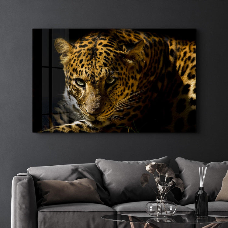 ・"Leopard"・Glass Wall Art - ArtDesigna Glass Printing Wall Art
