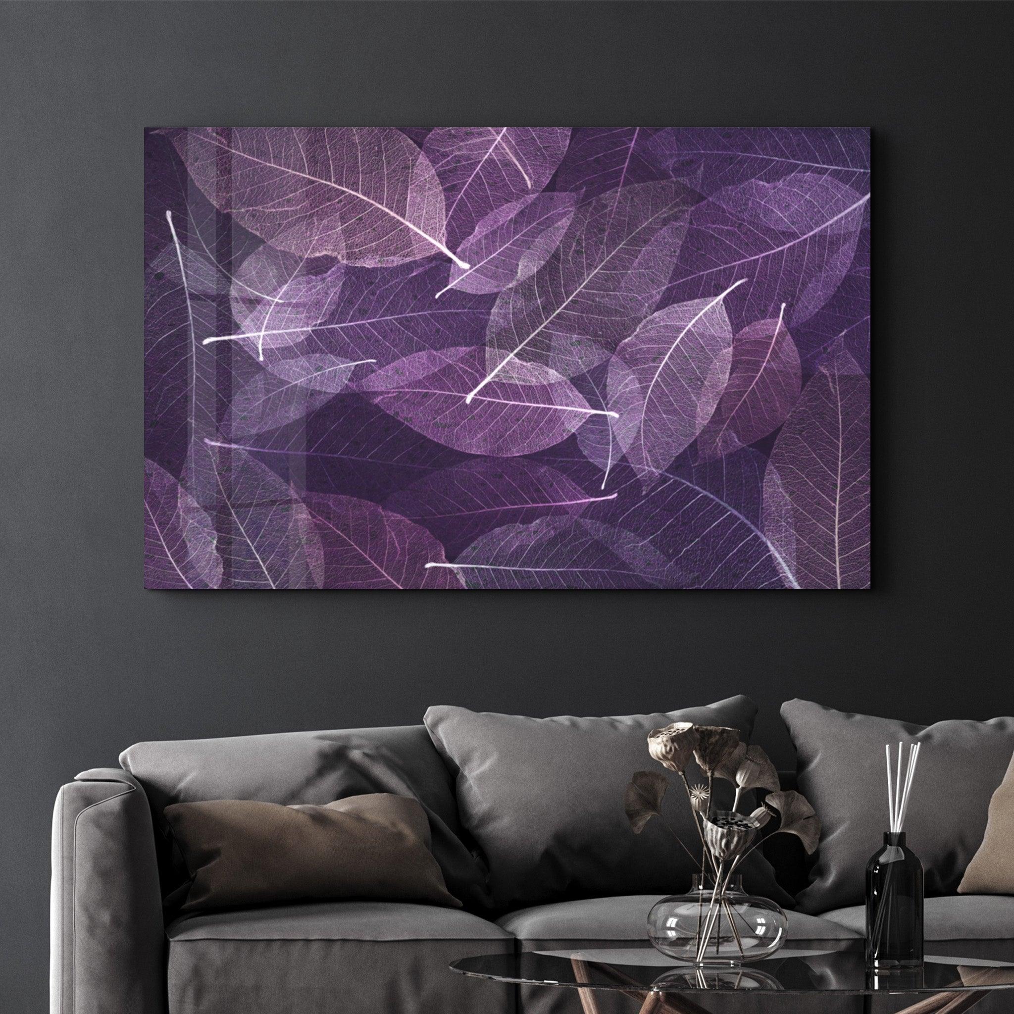 Purple Leaf | Glass Wall Art - ArtDesigna Glass Printing Wall Art