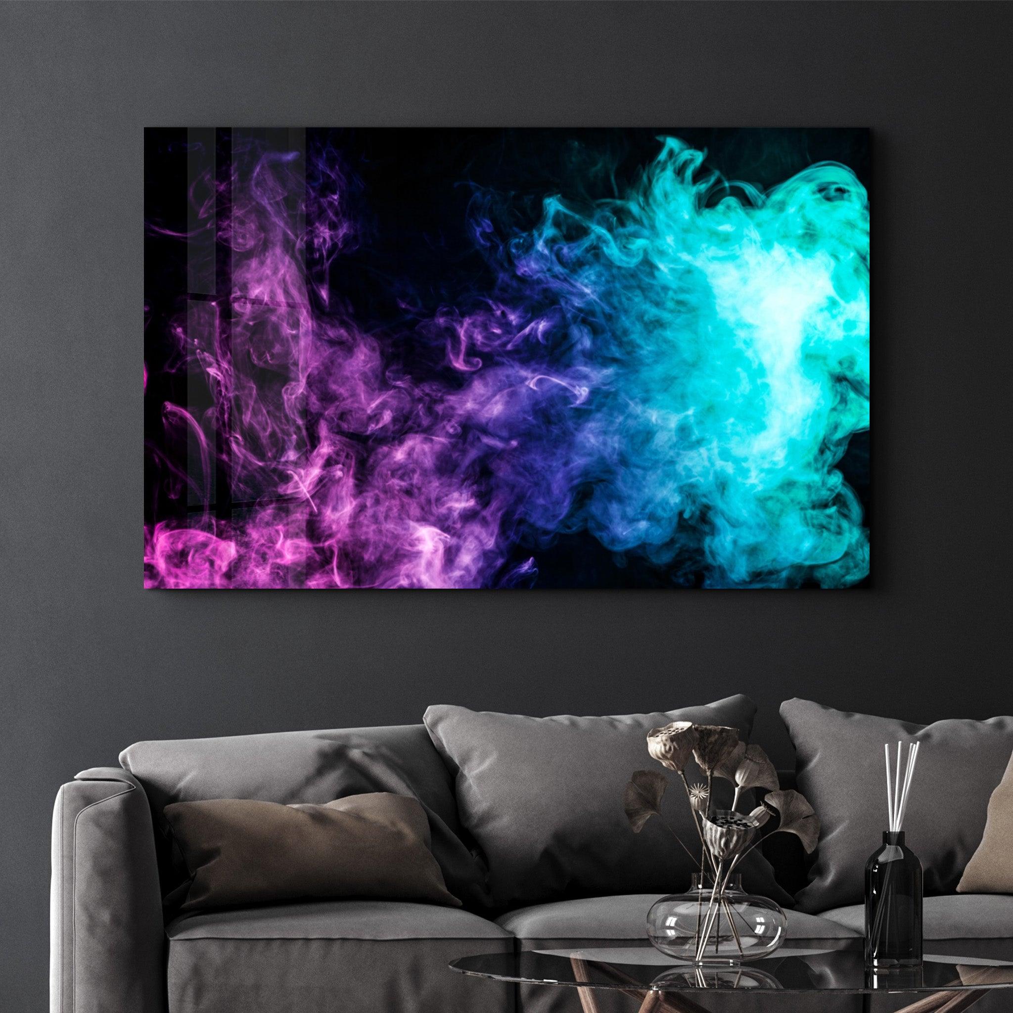 Colored Smoke | Glass Wall Art - Artdesigna