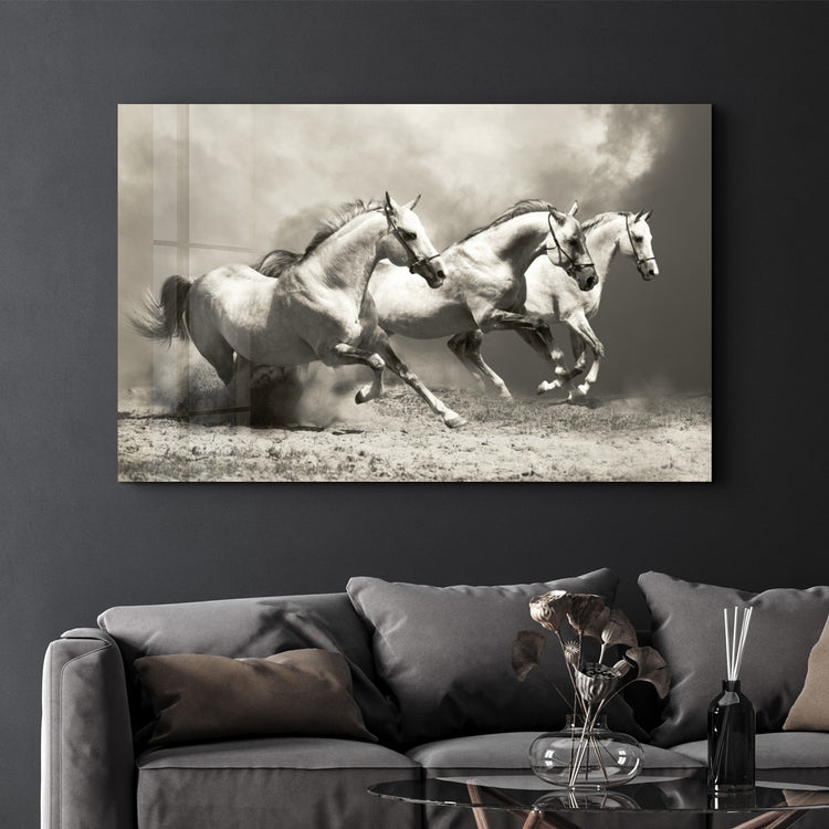 ・"Running Horses"・Glass Wall Art - ArtDesigna Glass Printing Wall Art