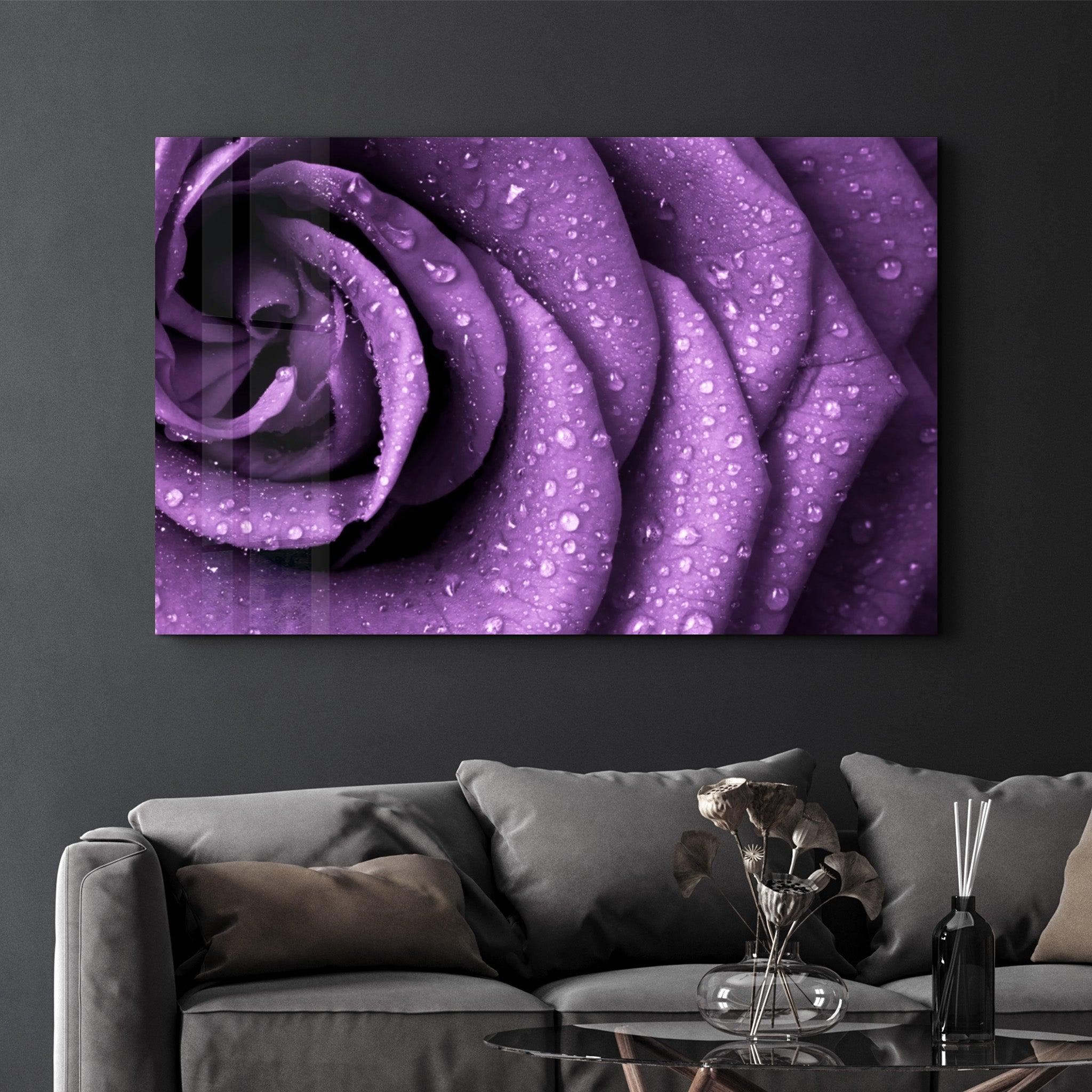 Purple Rose | Glass Wall Art - ArtDesigna Glass Printing Wall Art