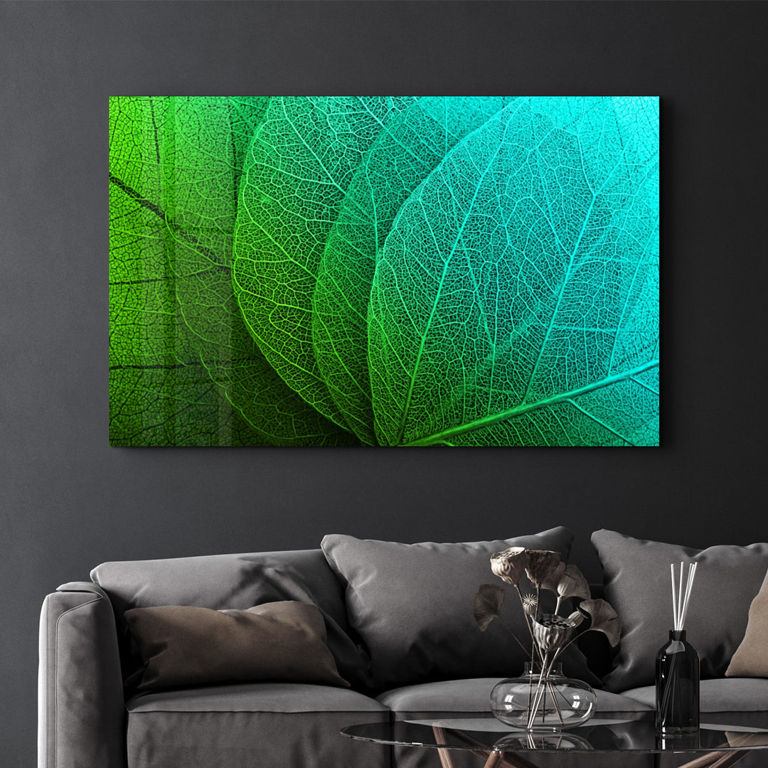 ・"Green Leaf 2"・Glass Wall Art - ArtDesigna Glass Printing Wall Art