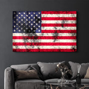 Flag of the U.S. | Glass Wall Art - Artdesigna