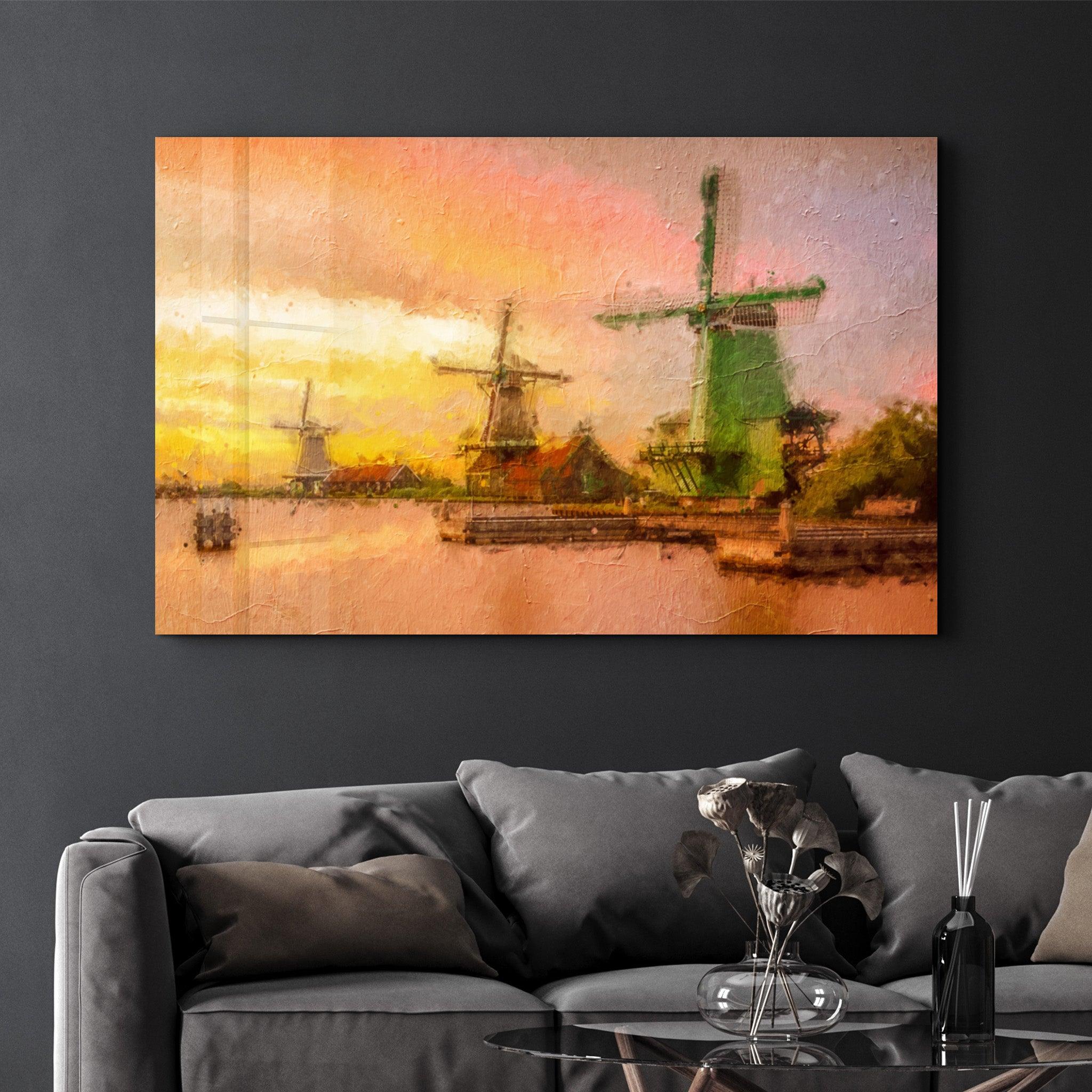 Windmills | Glass Wall Art - ArtDesigna Glass Printing Wall Art