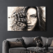 Hiding Woman | Glass Wall Art - ArtDesigna Glass Printing Wall Art