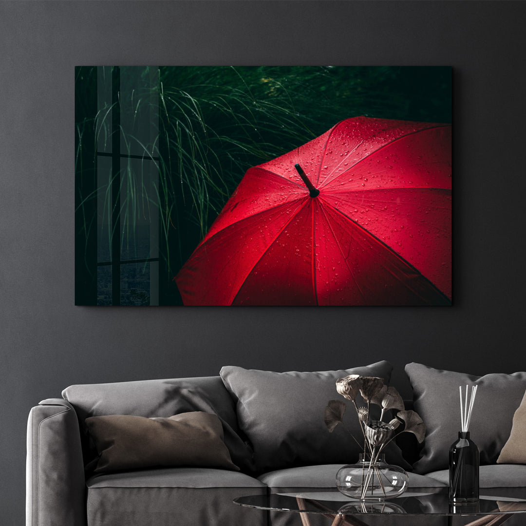 ・"Red Umbrella"・Glass Wall Art - ArtDesigna Glass Printing Wall Art