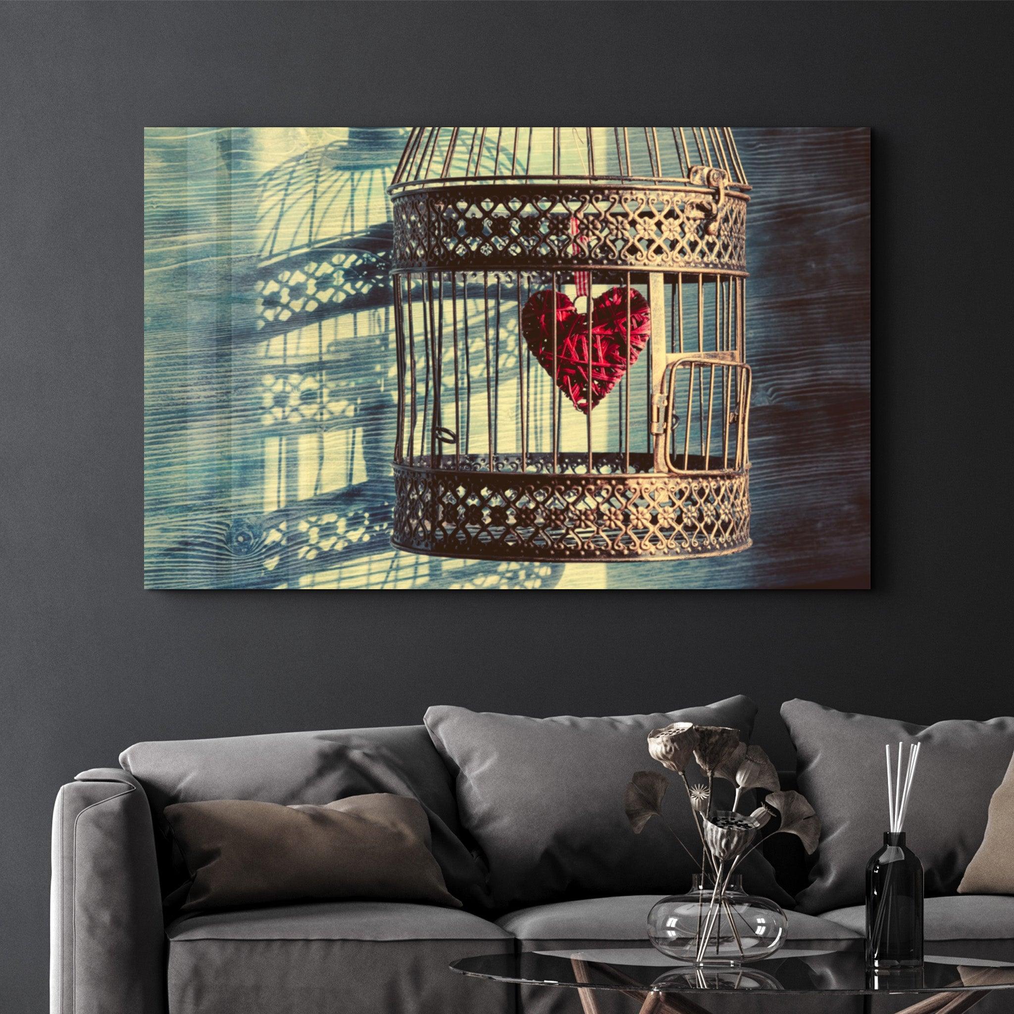 The Heart in the Cage | Glass Wall Art - ArtDesigna Glass Printing Wall Art