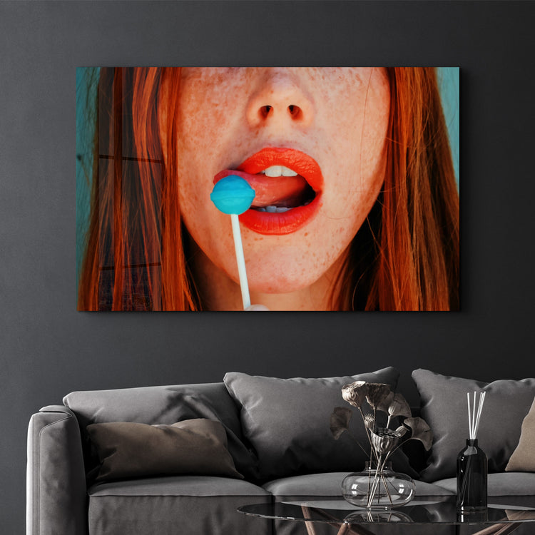 ・"Blue Lollipop"・Glass Wall Art - ArtDesigna Glass Printing Wall Art