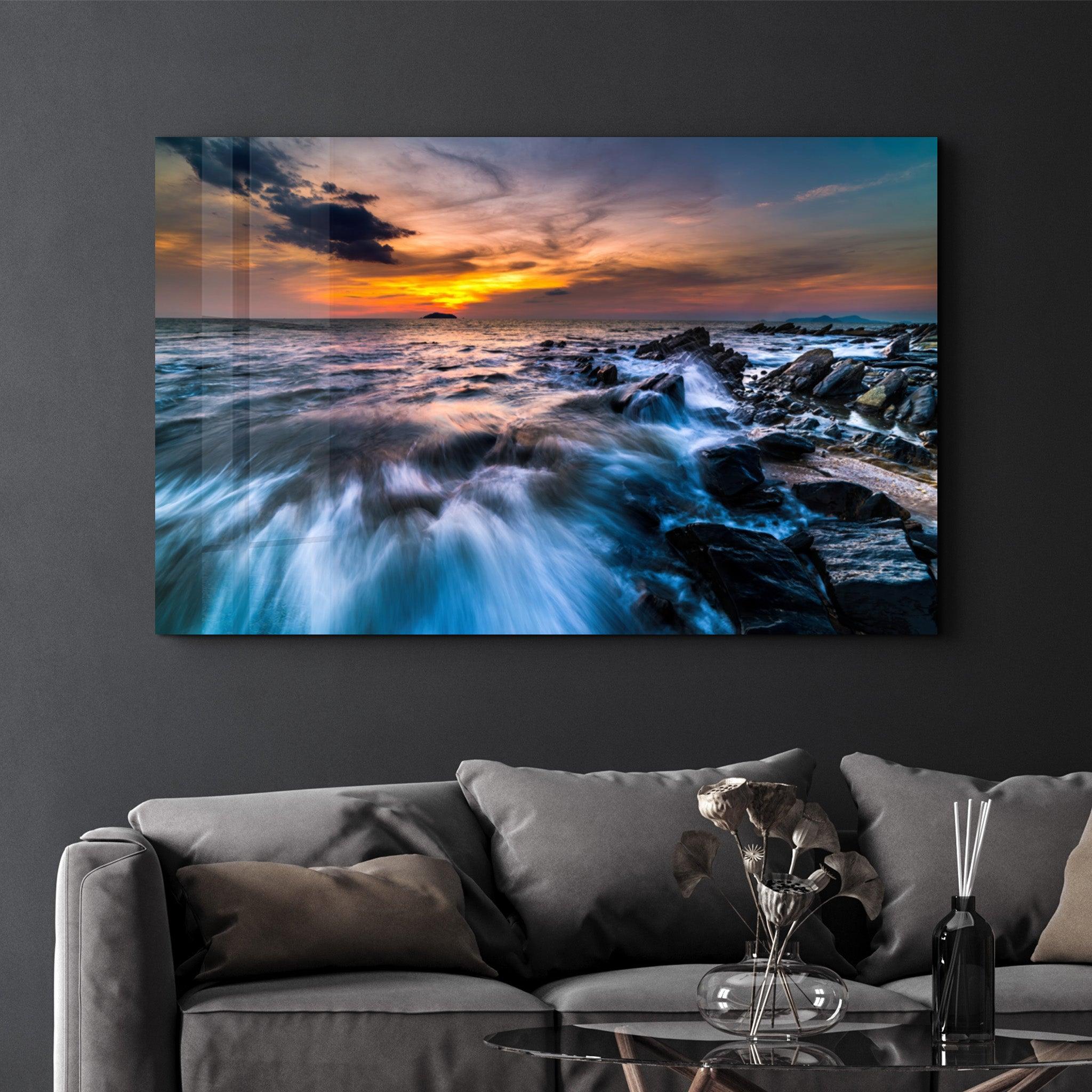 Catch the Sunset | Glass Wall Art - Artdesigna